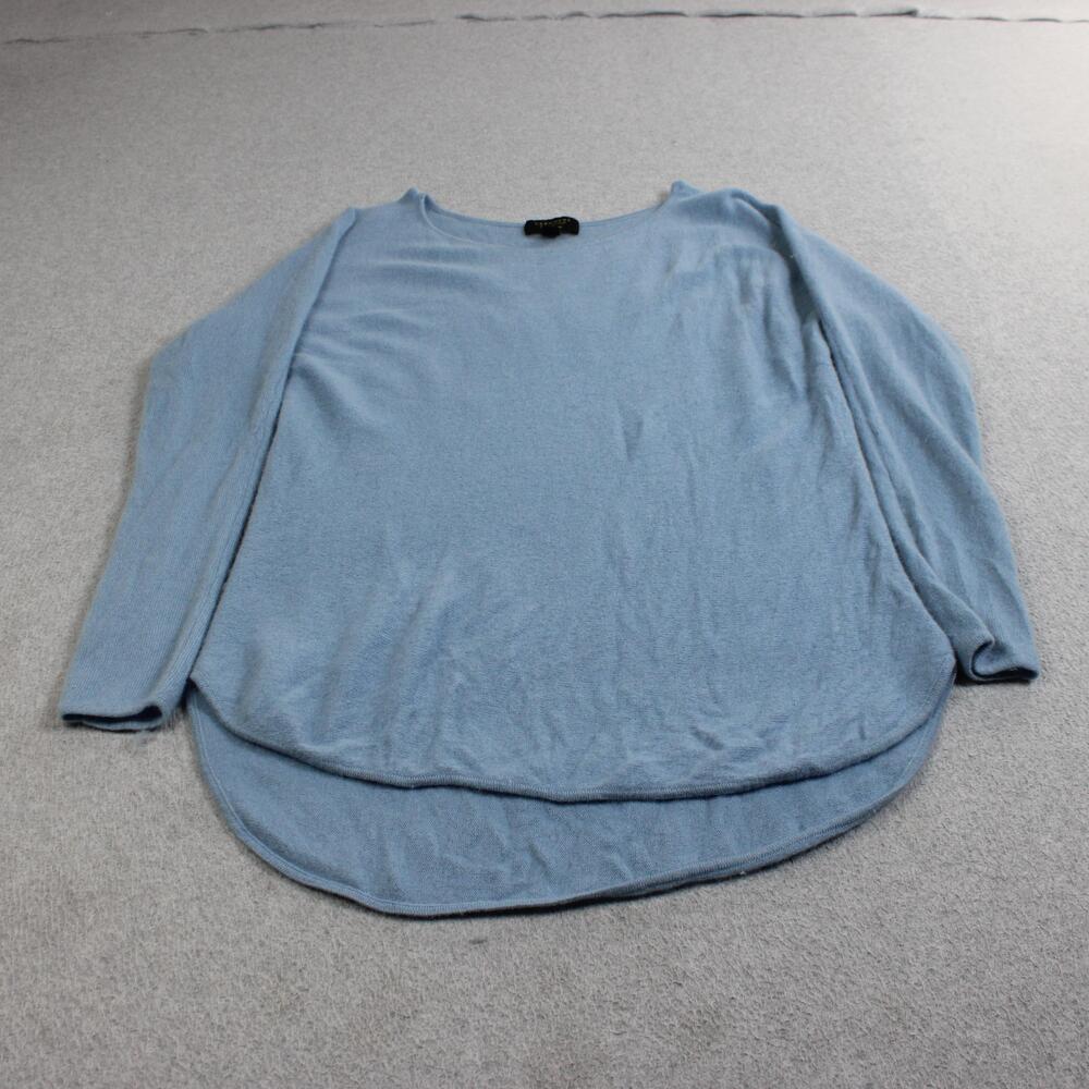 Charter Club Cashmere Sweater Women Medium Blue Boat Neck Coastal Heritage Comfy